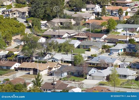 Aerial View Of Homes In Subdivision In Oak View Ventura County