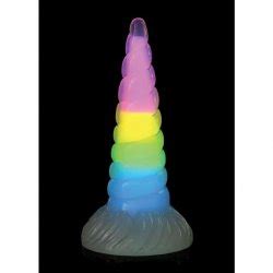 Creature Cocks Uni Glow Glow In The Dark Rainbow Silicone Dildo Sex Toys Adult Novelties