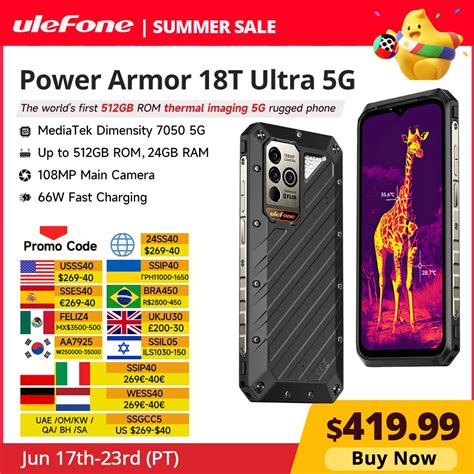 Estreia Mundial Ulefone Power Armor 18T Ultra 5G Telefone Robusto 512