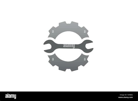 Creative Gear Wrench Logo Design Illustration Stock Vector Image Art