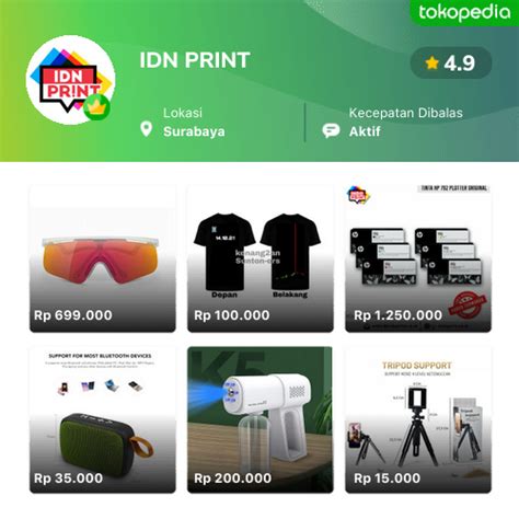 Toko IDN PRINT Online Produk Lengkap Harga Terbaik Tokopedia