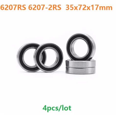 4pcs/lot 6207rs 6207-2rs 6207 2rs 35*72*17mm Deep Groove Ball Bearing ...