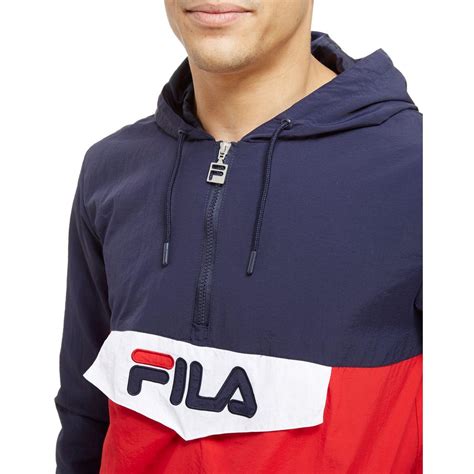 Fila Synthetic Anderson 14 Zip Jacket In Navyredwhite Blue For Men