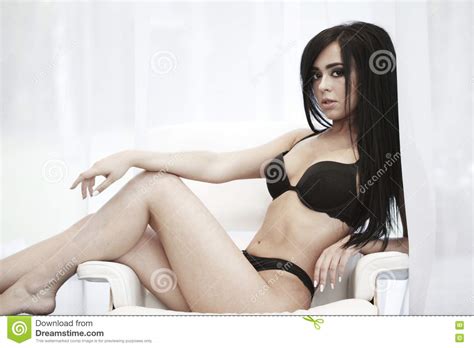 Brunette Woman In Lingerie Stock Photo Image Of Brunette 70341736