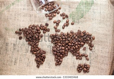 World Map Coffee Beans Stock Photo Edit Now 1333403468