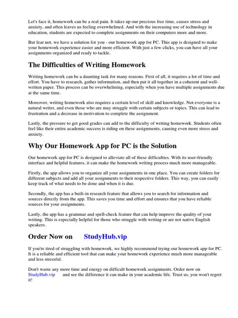 My Homework App For PC | PDF | Homework | Mobile App 