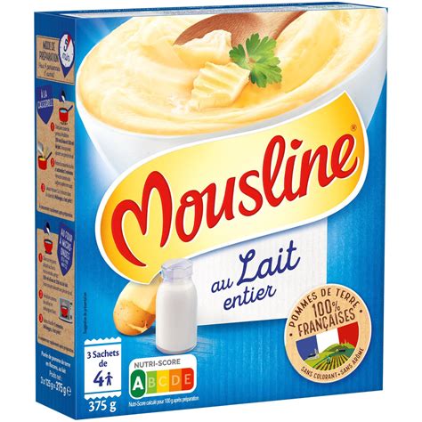 Purée en flocons au lait entier MOUSLINE les 3 sachets de 125 g à