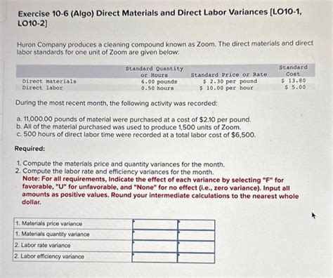 Solved Exercise Algo Direct Materials And Direct Chegg