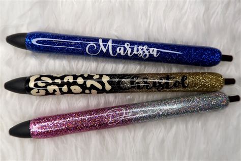 Custom Resin Glitter Pens Etsy