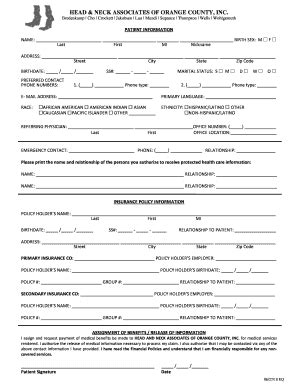 New Patient Packet Fillable And Health Questionnaire Fillable Form