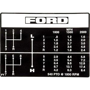 8 Speed Transmission Shift Pattern Decal for Ford 2610, 3910, 4610 and More