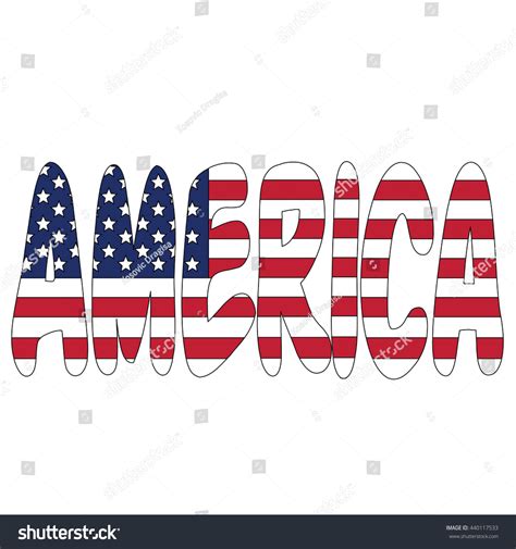 Graphical Depiction Word America American Flag Stock Vector 440117533