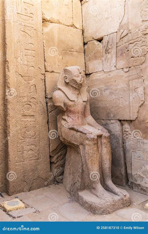 Statue Of Pharoad Thutmose Iii At The Karnak Temple Complex In Luxor