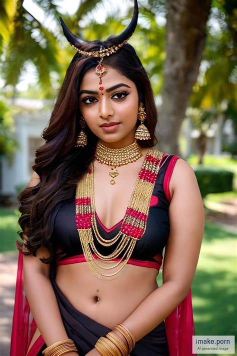 IMake Porn Indian Girl Nazriya Nazim With Devil Horns With Gold Jewels And