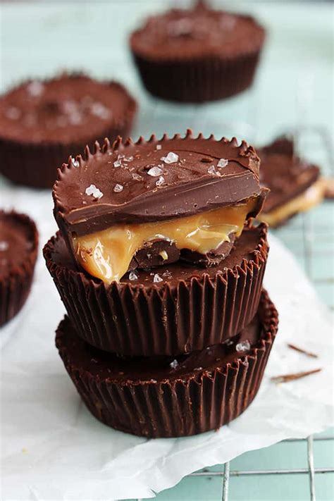 Salted Caramel Chocolate Cups 4 Ingredients Creme De La Crumb