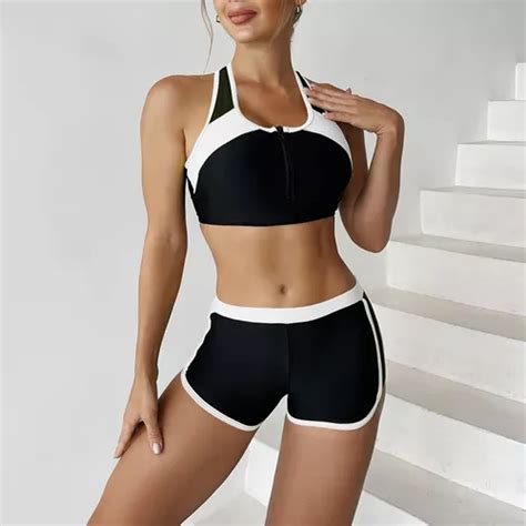 Conjunto De Bikini Deportivo Para Mujer Sujetador Con Crema Meses