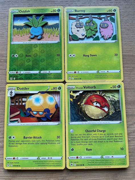 3D High Detail GRASS Type Pokémon Cards - Etsy