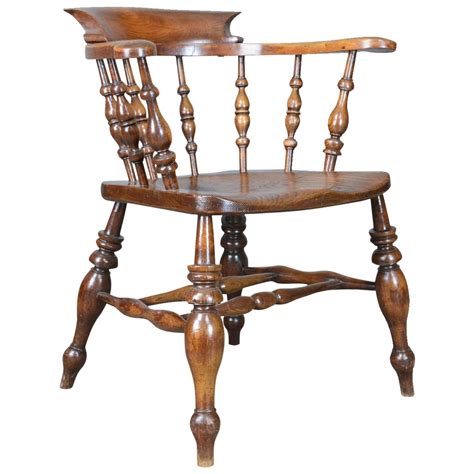 Victorian Antique Bow Back Chair English Elm Windsor Circa 1870 At