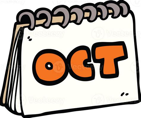 cartoon doodle calendar showing month of october 39888372 PNG