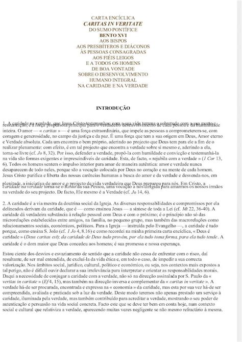 PDF Carta EncÍclica Caritas in Veritate Do Sumo PDFSLIDE NET