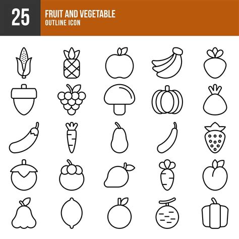 fruit  veg outlines