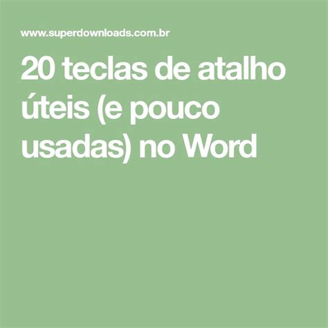 20 Teclas De Atalho úteis E Pouco Usadas No Word Incoming Call