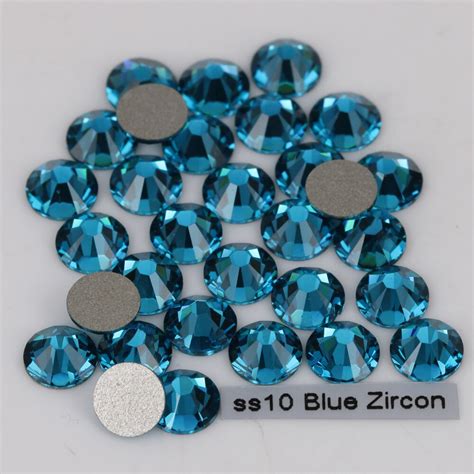 Ss10 2 7 2 9mm Blue Zircon Cola Em Pedrinhas para Nail Art 1440 pçs