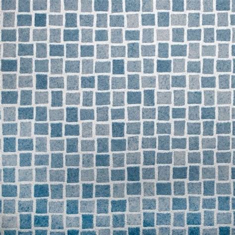 Blue And Silver Mosaic Tile Vinyl Flooring Slip Resistant Lino 2m