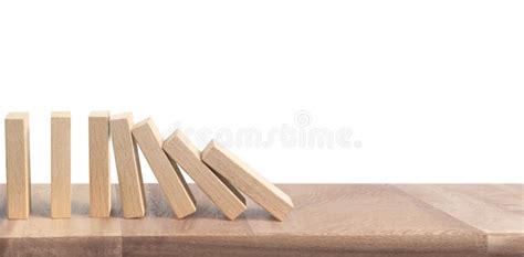 Hand Stopping Domino Effect Stopped By Unique Stock Photo Image Of