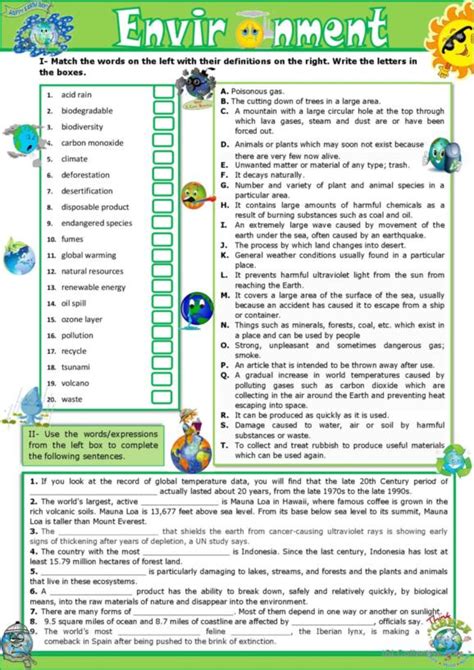 782 Environment English Esl Worksheets Pdf And Doc