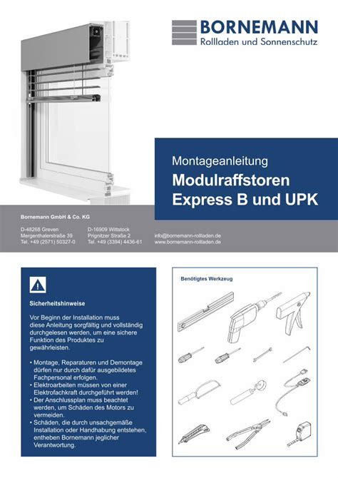 Pdf Modulraffstoren Express B Und Upk Bornemann Rollladen Dokumen