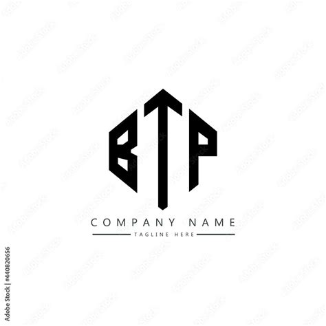 BTP Letter Logo Design With Polygon Shape BTP Polygon Logo Monogram