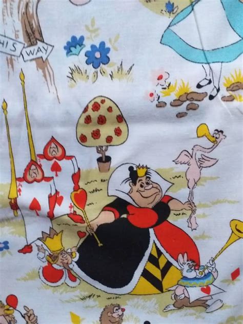 Alice In Wonderland Disney Fabric Vintage 1950s Lovely Unused Etsy