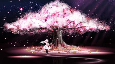 2K Descarga gratis árbol de flores de cerezo flor anime rosa