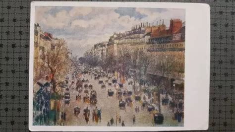 SOVIET POSTCARD 1960 Camille Pissarro Boulevard Montmartre In Paris 9