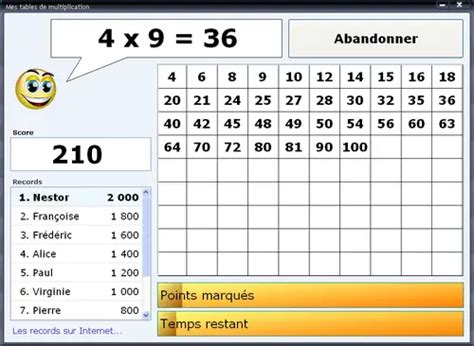 Multiplication Jeu Ducatif Gratuit Pour Apprendre Les Tables De