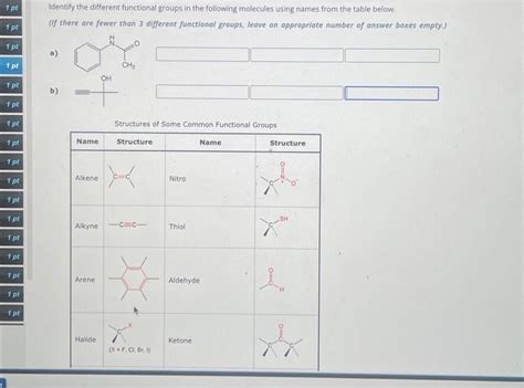 Solved Identify The Different Functional Groups In The Chegg