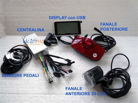 Centralina 36 48V 18A Set Con Luci E Display LCD Schermo Grande Cicloone