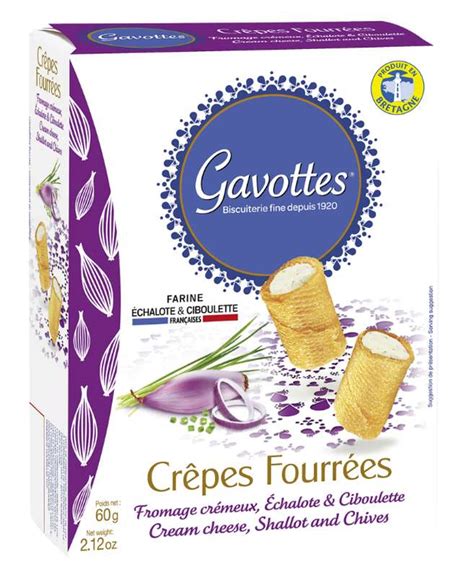 Crêpes fourrées fromage échalotes et ciboulette Gavottes 60 g La