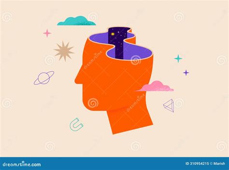 Surreal Psychology Dream Mental Health Concept Illustration Brain