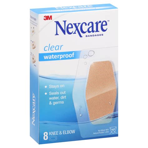 Nexcare Bandages Knee Elbow Waterproof Clear