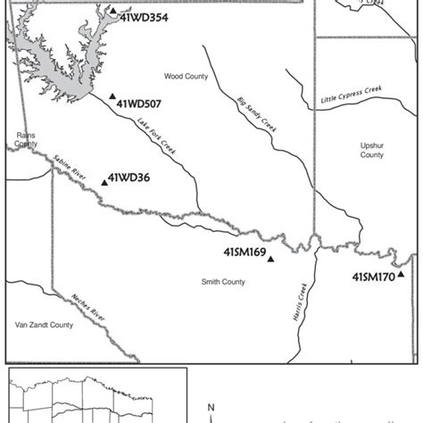 Locations of sites discussed in the text from the upper Sabine River ...