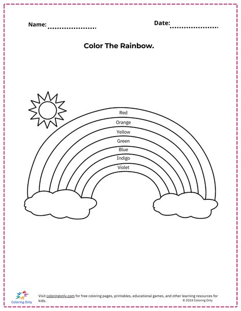 Color The Rainbow Free Printable Worksheet