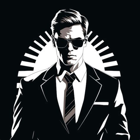 Premium Vector | Businessman vector icon black and white