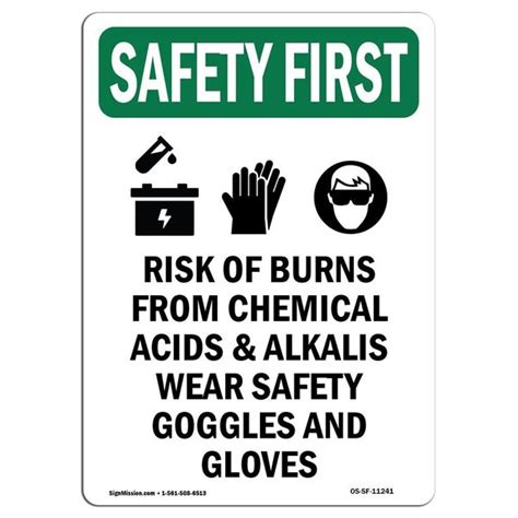 Signmission OSHA SAFETY FIRST Sign Risk Of Burns From W Symbol 14in