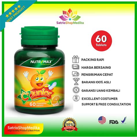 Jual NUTRIMAX C JUNIOR WITH PHYTOGREEN 60 TABLET Antioksidan Anak