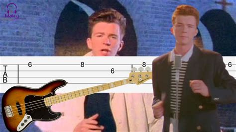 Never Gonna Give You Up Rick Astley [bass Tabs Tutorial] Youtube