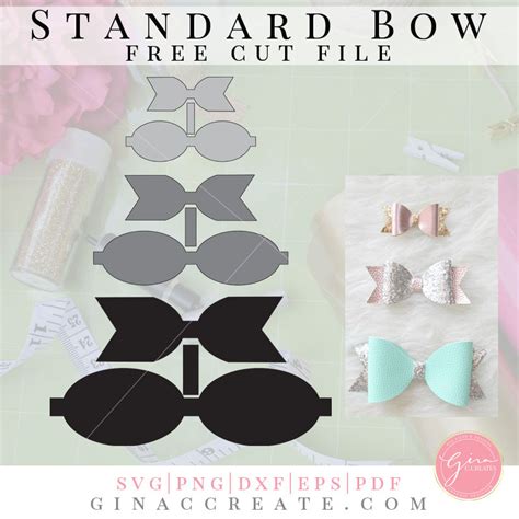 Standard Bow Free Template And Cut Files Gina C Creates