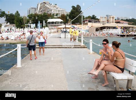 Odessa, Ukraine, visitors at Arcadia Beach Stock Photo - Alamy