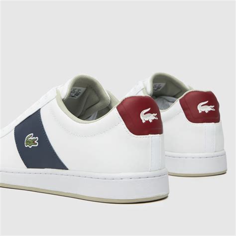 Mens White & Navy Lacoste Carnaby Evo Trainers | schuh